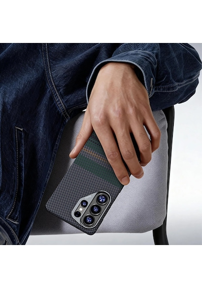 Galaxy Uyumlu S26 Ultra Uyumlu Kılıf M-safe Özellikli Karbon Fiber Benks Aurora Armorair Kevlar Kapak Yeşil Yeşil