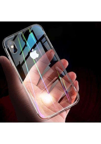 Apple Uyumlu iPhone Xs 5.8 Kılıf Zore Rainbow Kapak Renksiz