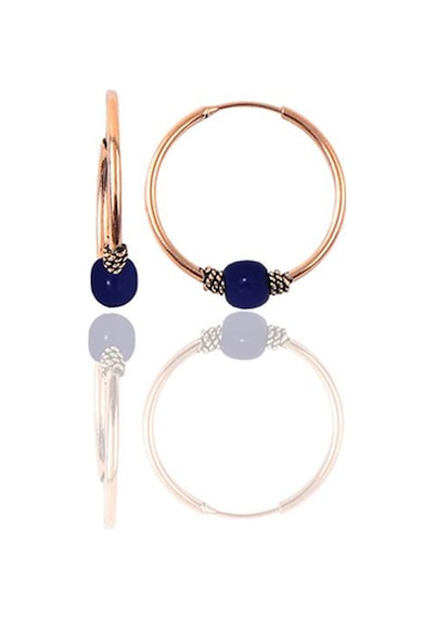 Gümüş Rose 12 Mm Mini Çivit Mavisi Halka Küpe
