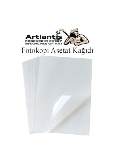 Artlantis Asetat Kağıdı Pvc A4 25 Adet 100 Micron Fotokopi Asetatı Şeffaf A4 Kağıdı 21x29,7 Projektör Tepegöz Genel
