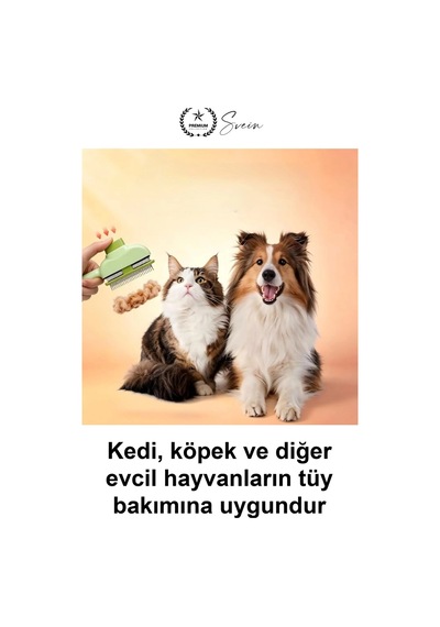 Keditarağı Pratik Basmalı Kendini Temizleyen Evcil Hayvan Kıtık Açıcı Tarak Köpek Tavşan Tüy Toplam