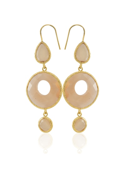 Kadir Jewellery 22 Ayar Altın Kaplama Kadın Sallantılı Küpe -el İşçiliği Ve Hipoalerjenik Küpe Turuncu 29181125