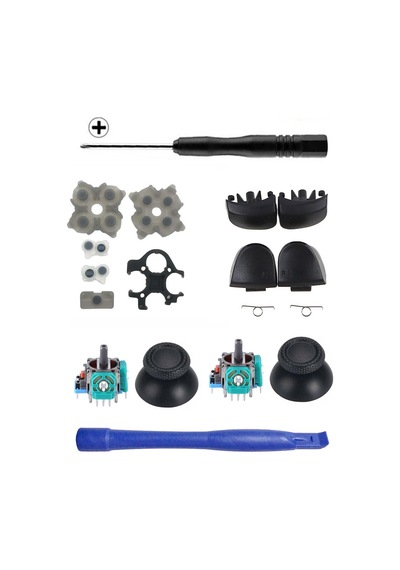 Ps5 Versiyon 3 Analog Motor Topuz İç Lastik Tetik Seti Tornavida Ayırıcı Set Ps5 Kol Tamiri Siyah