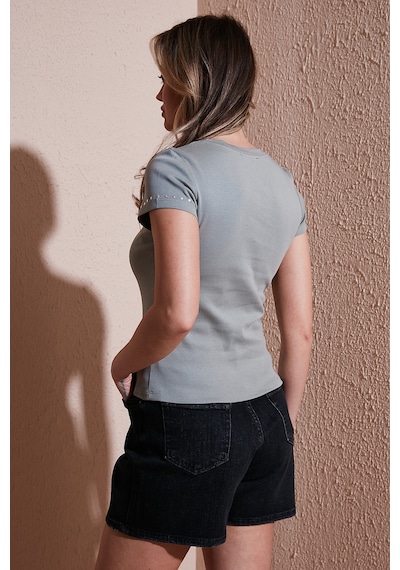 Fashion Friends Bayan T Shirt 25y0523k1 Haki Haki