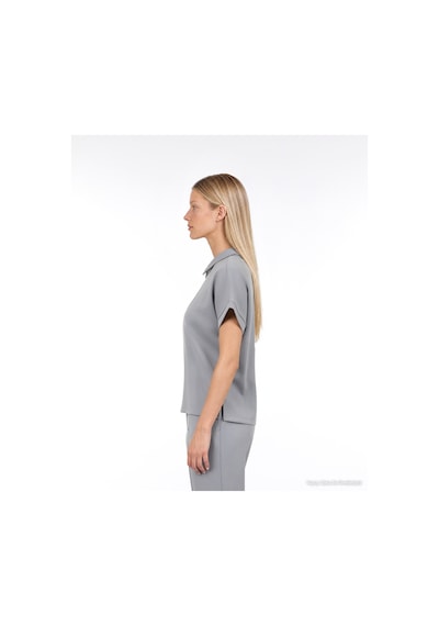 Yargıcı Fermuar Detaylı Kısa Kol Sweatshirt 26kksw9011l 005 Gri