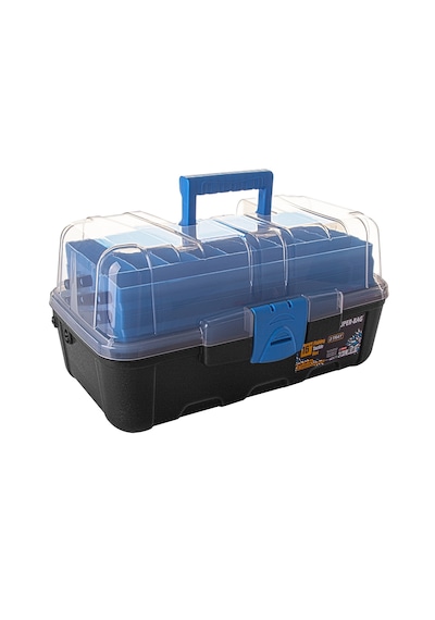 Super-Bag Şeffaf Balıkçı Takım Alet Çantası 16" (Üç Raflı) Siyah
