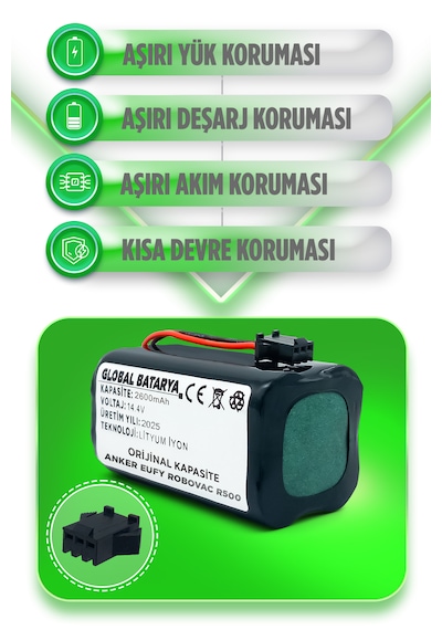 Anker Eufy Robovac R500 Uyumlu Batarya 2600mah
