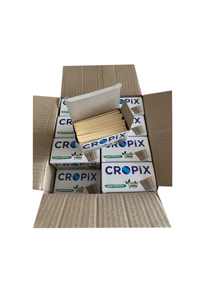Cropix Tahta Ahşap Bambu Doğal Çay Kahve Karıştırıcı Çubuk Kaşık - 10.5 Cm. - 400 Adetlik 24 Paket Ahşap