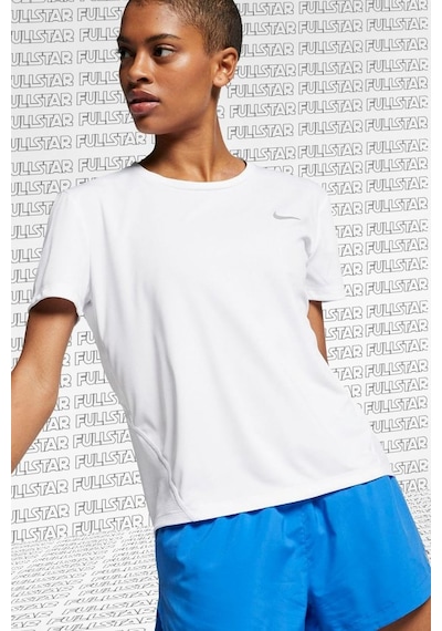 Nike Miler Dri Fit White Tee Sırt Panelli Beyaz Koşu Antrenman Tişörtü