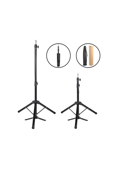 Kuaför Eğitim Mankeni İçin Ayaklı Metal Tripod / Siyah + Taşıma Çantası - Elm-463407 Karışık - Çok Renkli