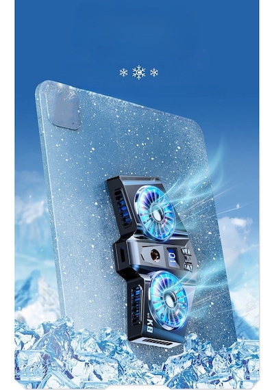 Çift Fan Soğutucu Led Işıklı Isı Derece Göstergeli Gaming Live Tablet Cep Telefon Soğutucu Radyatörü
