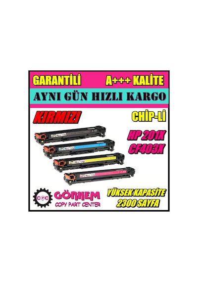 Hp Color Laserjet Pro M252N Uyumlu Toner Kırmızı (Cf403X-Cf201A)