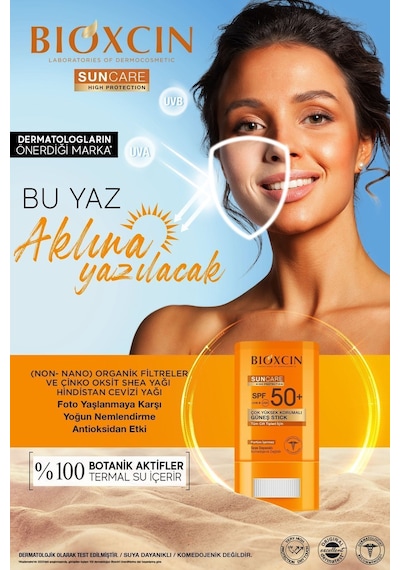 Bioxcin Sun Care Stick SPF 50 Hassas Bölgeler İçin Yüksek Korumalı Güneş KremiDry Touch, Mat