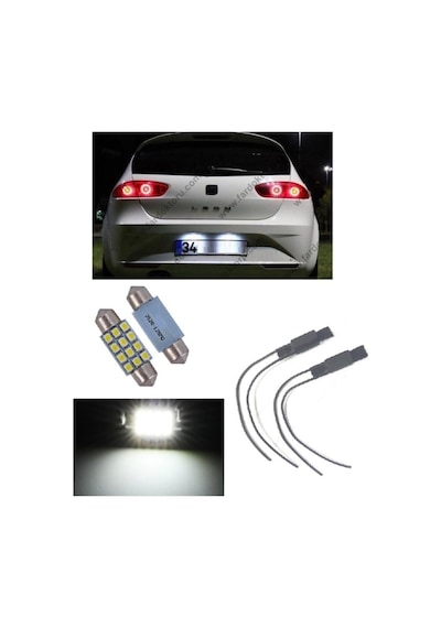 Megamarket06 Seat Leon Mk2 Led Plaka Lambası Ampul Seti 39mm Sofit
