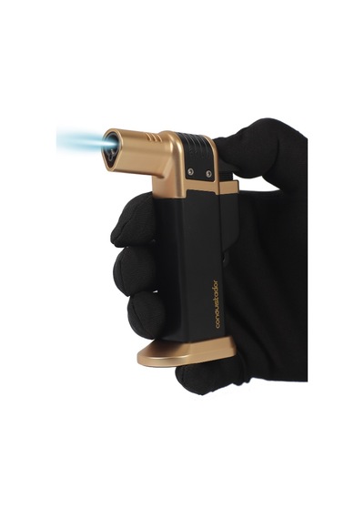 Conquistador Tek Torch Pürmüz Gold Siyah Masa Tipi Plastik Puro Çakmağı Cnq-039