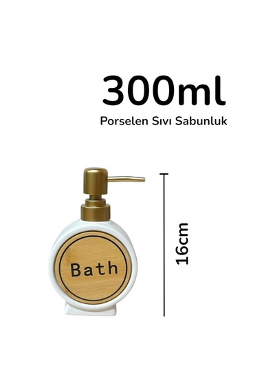 Porselen Sıvı Sabunluk 300ml Bath Beyaz 48408