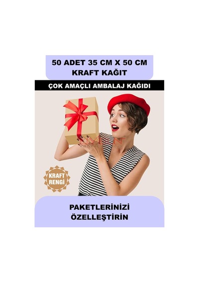 50 Adet 35cm X 50cm 100 Gr. Baskısız Kraft Kağıt, Hediye Ürün Paketleme, Oto Paspası, Çocuk Etkinlikleri