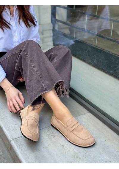 Erva'nın Butiği Bej Süet Daria Kadın Casual Günlük Ayakkabı-6135