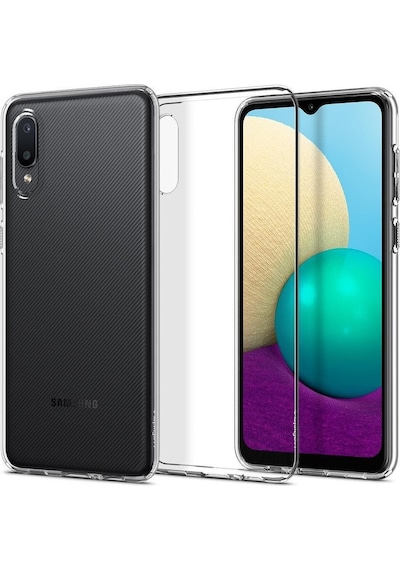 Spigen Galaxy Uyumlu A02 / Galaxy Uyumlu M02 Kılıf Liquid Crystal 4 Tarafı Tam Koruma Crystal Clear