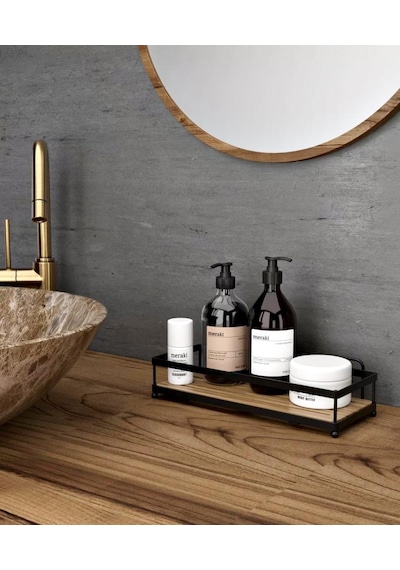 Banyo Düzenleyici Yapışkanlı Metal Banyo Rafı İkili Duş Rafı Organizer Şampuanlık Mat Siyah-gnrl180 Siyah
