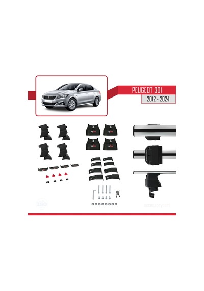 Peugeot 301 2012 Ve Sonrası İle Uyumlu Ace-4 Ara Atkı Tavan Barı Gri