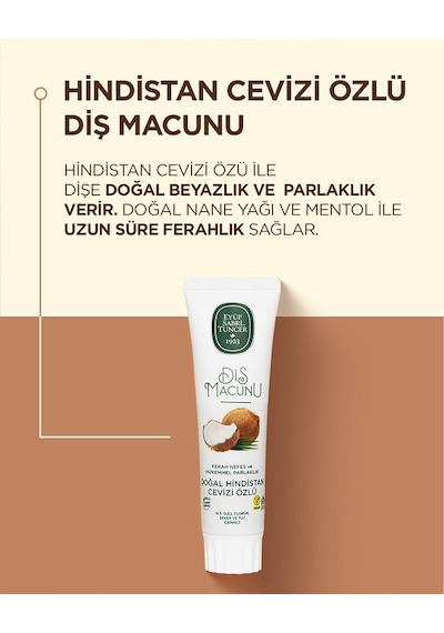 Eyüp Sabri Tuncer Doğal Hindistan Cevizi Özlü Diş Macunu 90 Ml,h-pro Hijyen Diş Eti Bakımı