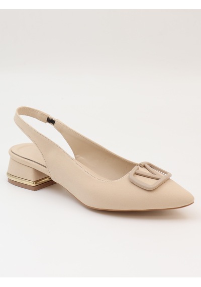 Nesilshoes Nesil Shoes Ceylan 801 Ten Saten Tokalı Kadın Sandalet