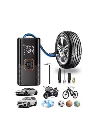 Taşınabilir Hava Kompresörü Acil Kurtarma Lastik Şişirici - 150psı, Lcd Ekran, Otomatik Kapanma, 3x Hızlı Şişi