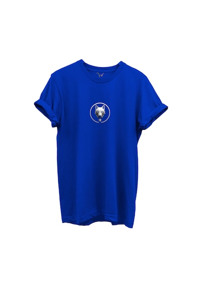 Kurt Ve Türk Özel Koleksiyon Serisi-10 Tasarım Baskılı %100 Pamuk T-shirt Saks Mavi