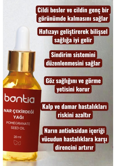 Nar Çekirdeği Yağı 2x20 Ml Saf Soğuk Sıkım Cilt Yenileyici 40 ML