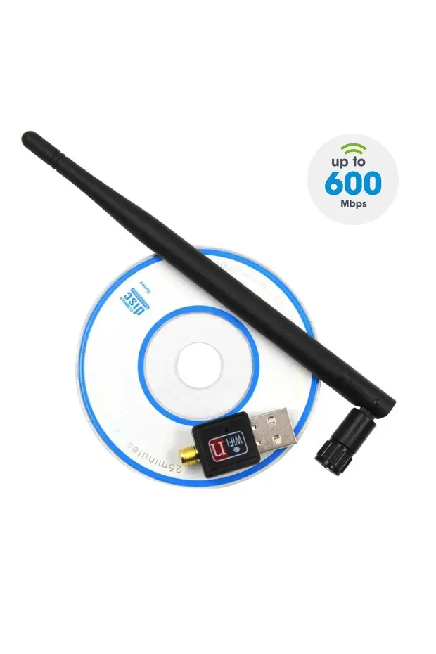 Antenli Usb Kablosuz Wireless 600 Mbps Wifi Çekim Yükseltici Adaptör Pc Ağ Lan Kartı Antenli Güçlendirici