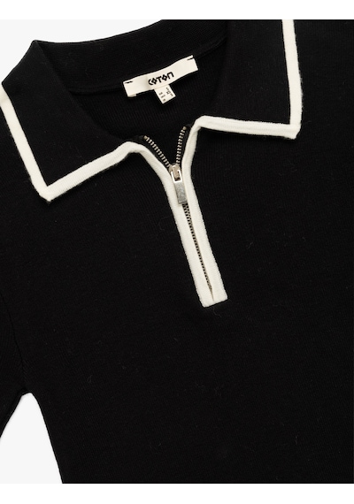 Koton Regular Fit Kısa Kollu Polo Yaka Yarım Fermuarlı Triko Kazak Siyah 6wak90200ht Siyah Koton Regular Fit Kısa Kollu Polo Yaka Yarım Fermuarlı Triko Kazak Siyah 6wak90200ht Siyah