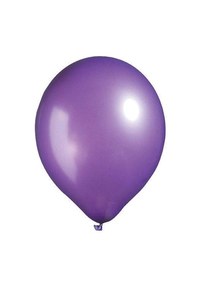Mor 10 Adet Metalik Helyum Uyumlu Mor Balon+mor Parlak Balon Do