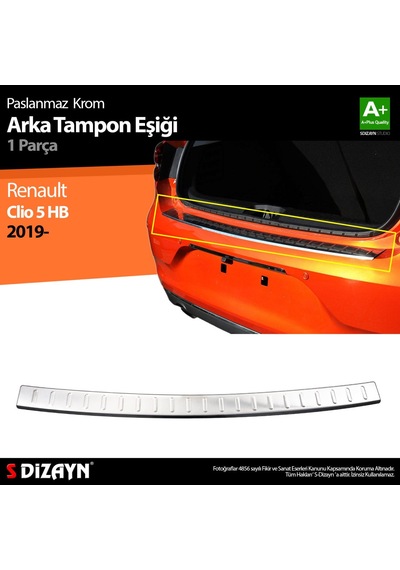 S-Dizayn  Renault Clio 5 Krom Arka Tampon Eşiği 2019 ve Üzeri N11.2034