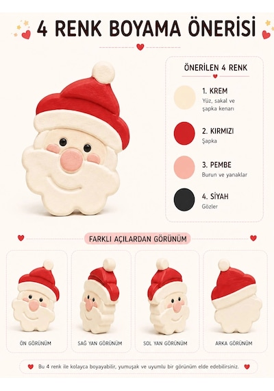 Noel Baba Figürlü Taş Boyama Hobi Seti