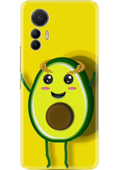 Xiaomi 12 Lite Kılıf Resimli Desenli Silikon Platinium Series Sevimli Avokado 1880