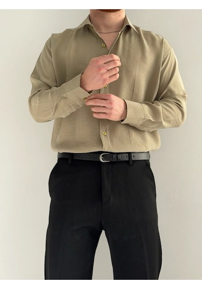 Relaxed Fit Hafif Rahat Modal Kumaş Gömlek Yeşil