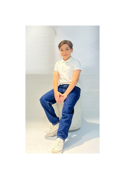 Eseclass Çocuk Denim Pantolon Relaxed Kalıp Jean Pantolon Lacivert Lacivert