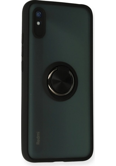 Uryport Xiaomi Redmi 9a Kılıf Montreal Yüzüklü Silikon Kapak - Siyah