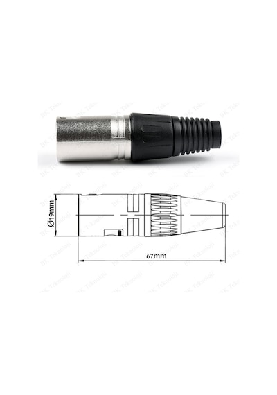 Xlr 3-Pin Erkek Lehim Tipi Metal Enstrüman Konnektörü