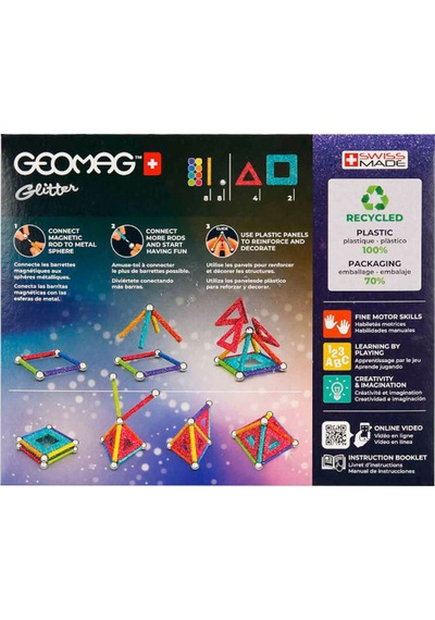Geomag Glifters Işıltılar Seri Zeka Oyunu 22 Parça Manyetik Çubuklar Manyetik Çubuklar