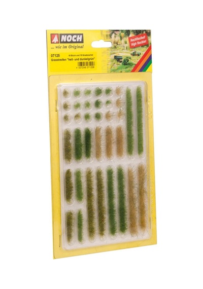 Noch 7125 Çim Kümeleri, Açık ve Koyu Yeşil, 6 mm. 36 Adet Diorama