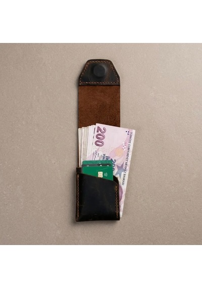 Natayleather %100 Hakiki Deri Compact Erkek Cüzdan Taba Renk - Viral Tasarım 7x10 Cm Mini Minimalist Dikey Cüzdan