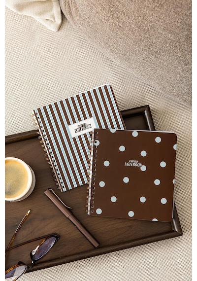 15x16 Spiralli Karton Kapak 2'li Noktalı Not Defter Seti - Puantiye