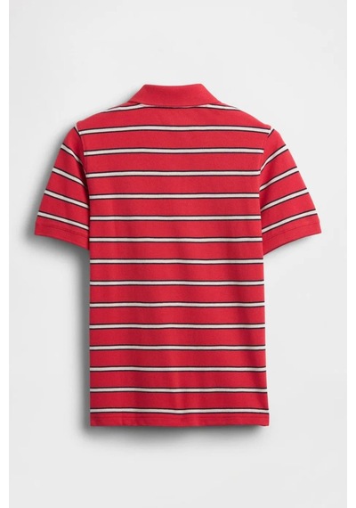 Gap Erkek Çocuk Logo Detaylı Pique Kırmızı Polo T-shirt-13554 Kırmızı