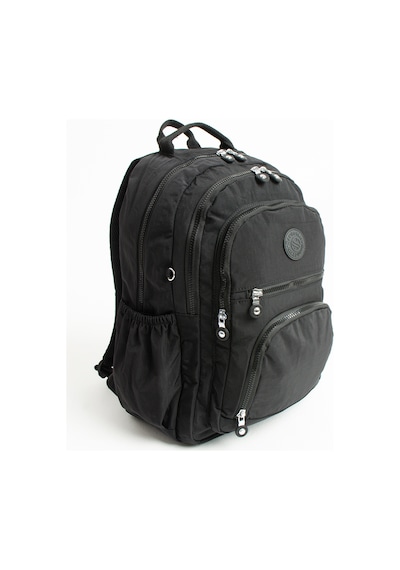 Sanmorris Unisex Suya Dayanıklı Krinkıl Kumaş Çok Gözlü Siyah Renkli Laptop Okul Ve Sırt Çantası S-3013 Siyah