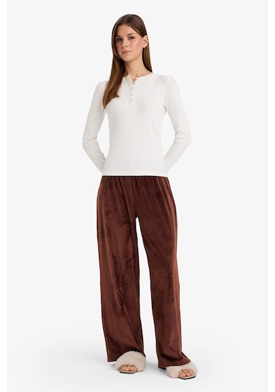 Defacto Regular Fit Velur Pijama Altı G5915ax25wnbn91 Kahve-bn91