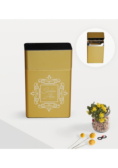 Bk Gift Kişiye Özel İsimli Gold Metal Sigara Tabakası - 1 Siyah