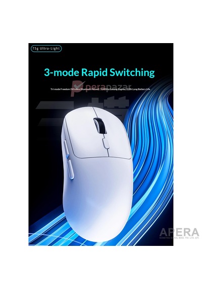 Kablosuz Bluetooth Ve Usb Alıcılı Gaming Mouse Sessiz Tık Type-c Şarjlı 6400 Dpı 3 Modlu Bilgisayar Laptop Oyuncu Faresi Cn10 Beyaz