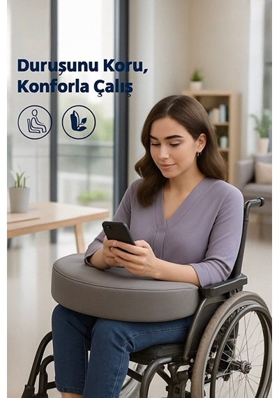 Vıscora Tekerlekli Sandalye Minderi Çok Amaçlı Çalışma, Okuma Ve Günlük Aktivite Minderi Gri